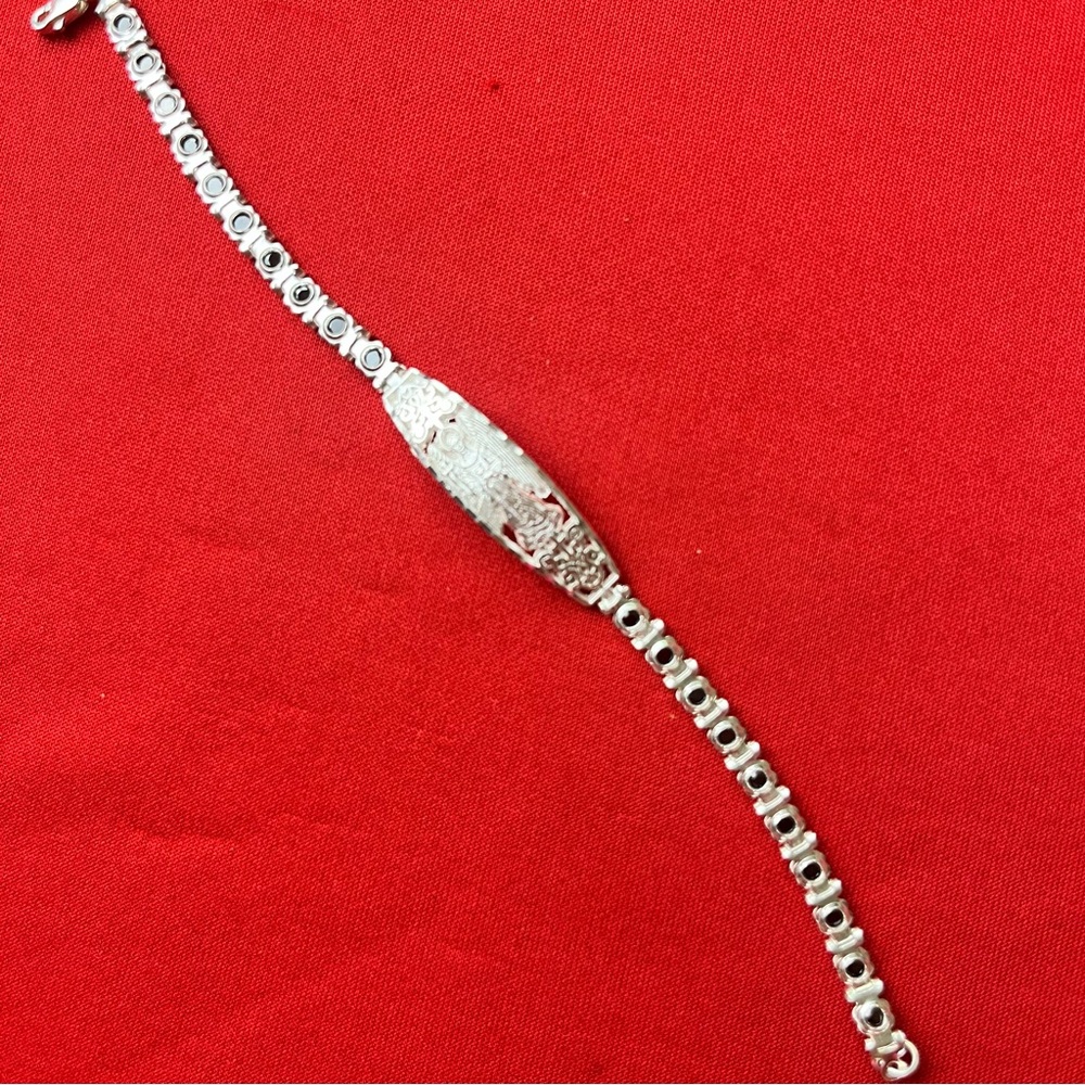 925 strling Silver Sparkling Rhinestone Catholic religions Bracelet‎ - Picture 12 of 15